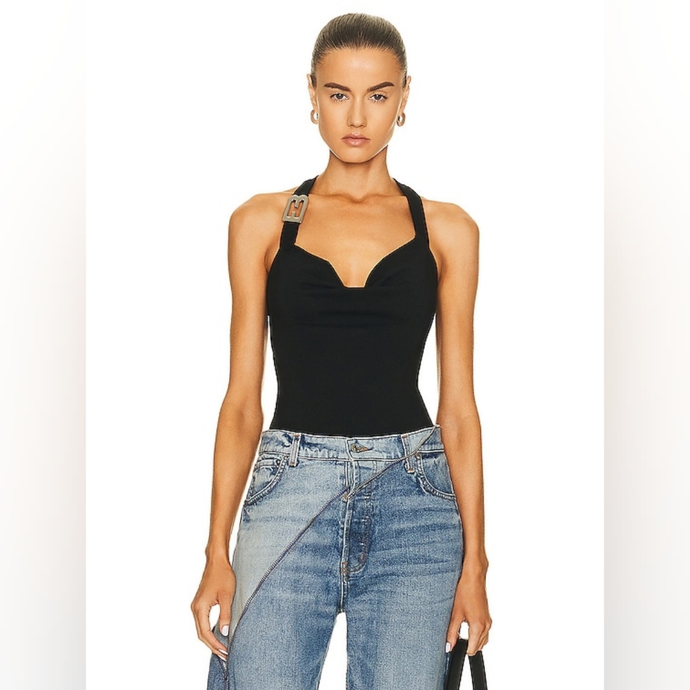 10. NWT EB DENIM COWL BUCKLE TOP